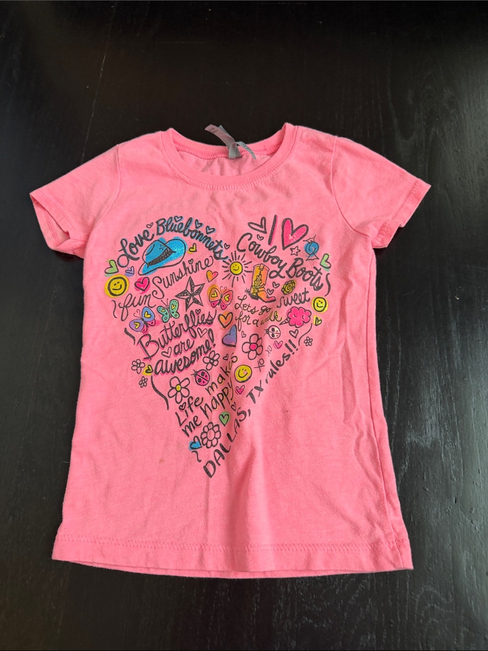 Next Level Apparel Pink Short-Sleeve Heart Doodle Tee
